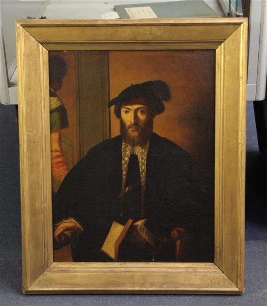 19th century Continental School Portraits of 17th century gentlemen 19 x 14.75in.